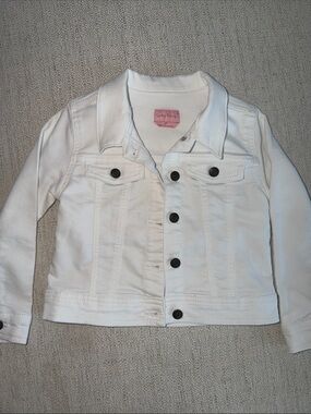 Girls' White Denim Jacket